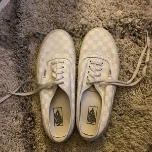 Vans authentication white checkerboard